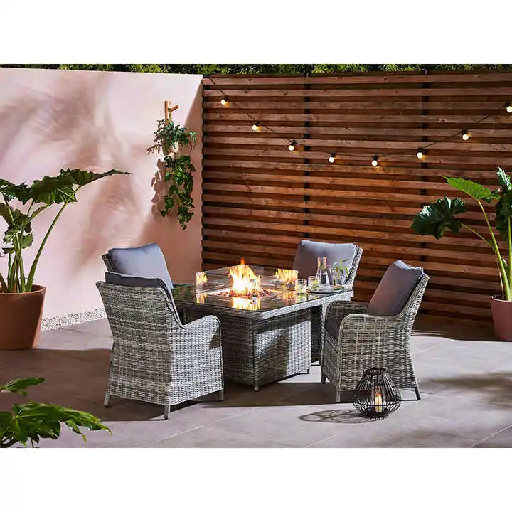 Patio Rattan Furniture Wicker Heating Sofa Set Propane Bbq Outdoor
