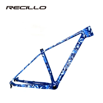 Carbon mtb frame camouflage blue and green bicycle frame
