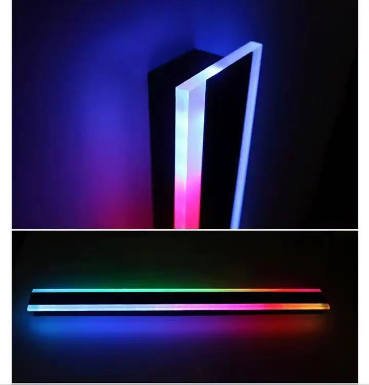110V 220V RGB Color Changing IP65 LED Wall Light Linear Long Strip Outdoor Smart Wall Lamp With Remote Control