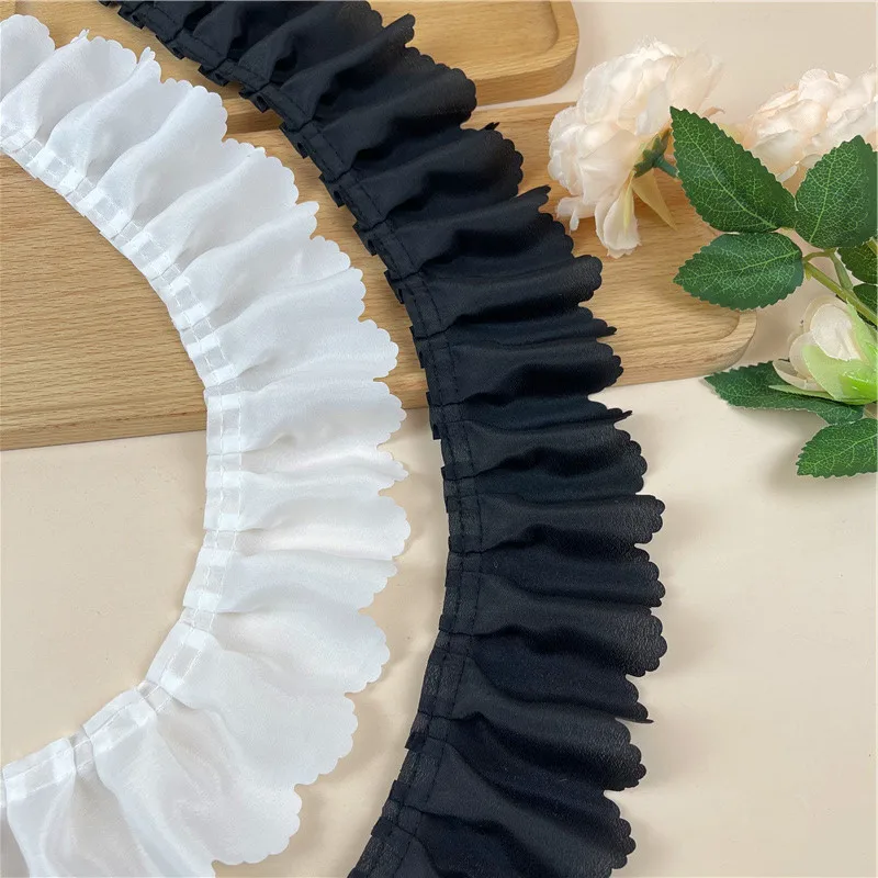 Pleated Chiffon Lace Collar & Cuffs Trim For Garments Oem