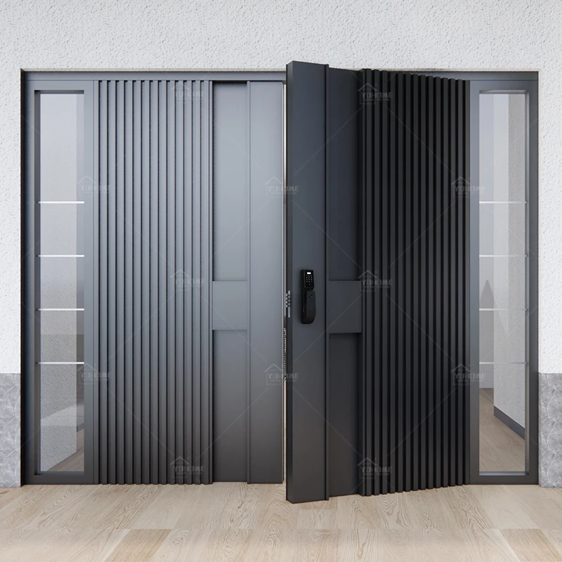 USA Standard Simple Double Swing Front Door Stainless Steel Main Double Leaf Door Designs for Houses Double Exterior Entry Doors