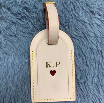 Wholesale High Quality Custom hot stamp Initial keepall Leather Luxury  Luggage Tag Bag Accessories Fashion Designer Logo Travel Label From  m.