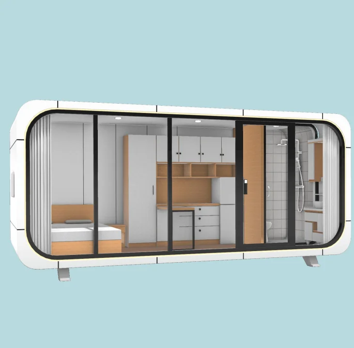 Δημιουργική ατσάλινη δομή Apple cabin γραφείο υπαίθρια δραστηριότητα αίθουσα συνεδριάσεων Apple αποθήκη κατασκευαστές σπίτι εμπορευματοκιβωτίου 5