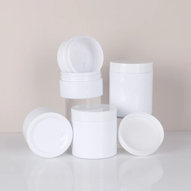 High Quality PET Plastic Jars with Lids Face Cream Leakproof Wide Mouth Round Jar Cosmetic Containers for Storage Cream Sample