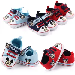 Hot Sale Mickey Toddler Girls Boys Low Top Sneakers Casual Canvas Shoes with Adjustable Strap