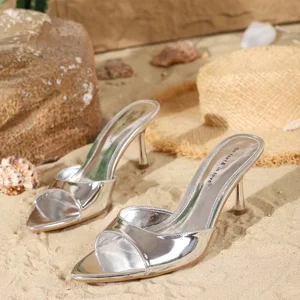 Stylish Women's Summer Open Toe High Heel Sandals Comfortable Ankle Strap with Platform Lightweight Slip-On Closure for Party O