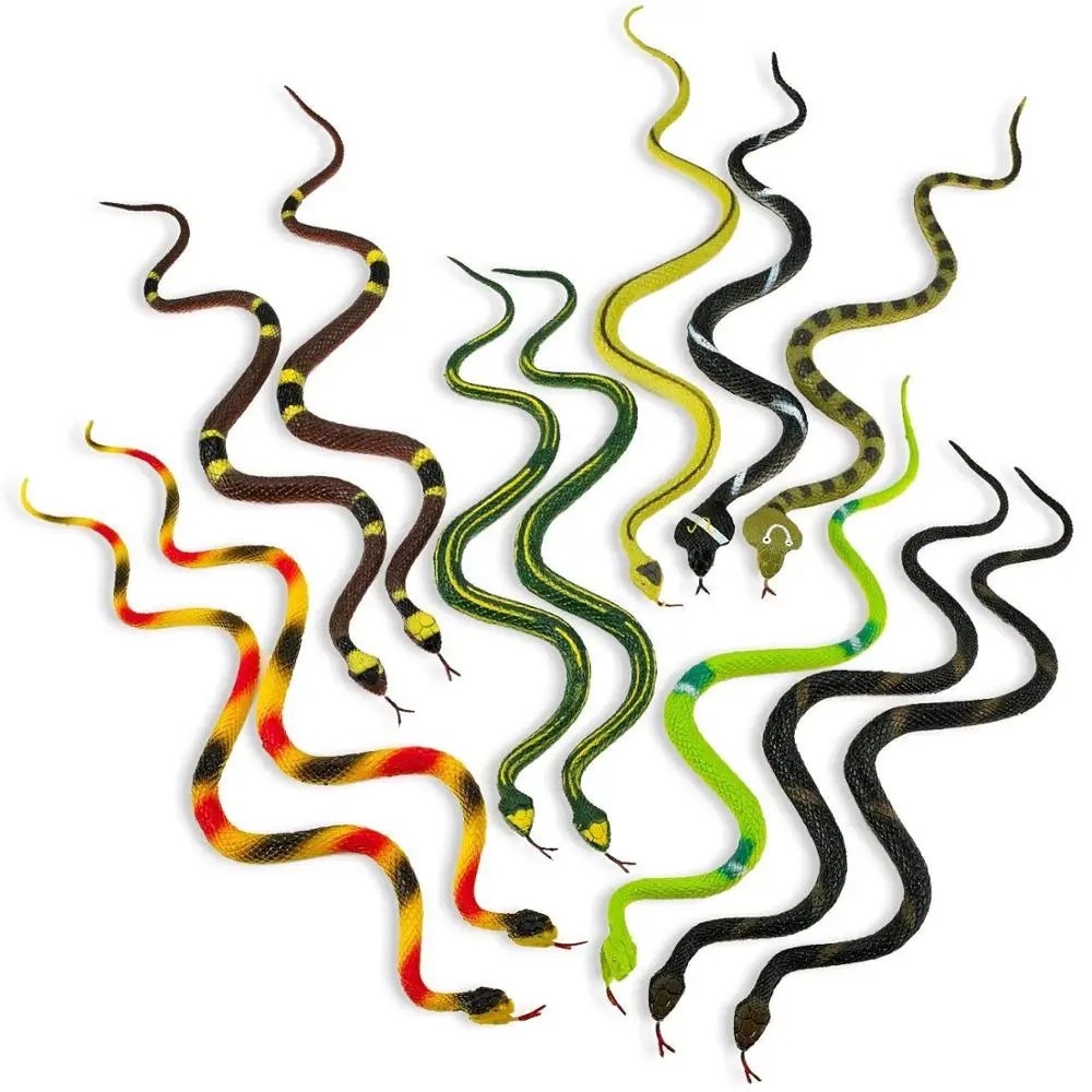Rain Forest Snakes Realistic Rubber Snakes Assorted Colorful Plastic Snakes for Boy and Girls