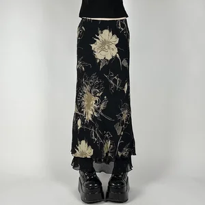 Vintage Natural Waist Midi Dress Custom Clothing Brand Floral Print Straight Line Skirt Sexy Summer Dress