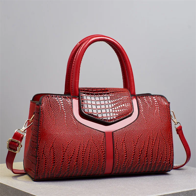 Elegant Gradient Color Alligator Pattern Versatile CrossBody Women Handbags