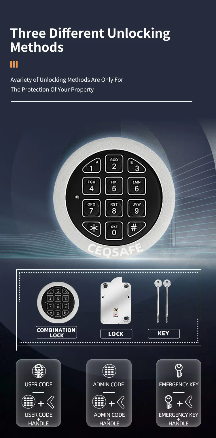 CEQSAFE 2 Hour Fire Proof Safe Box Cajas De Seguridad Coffre Fort Large Fireproof Safe for Home Digital Safe supplier