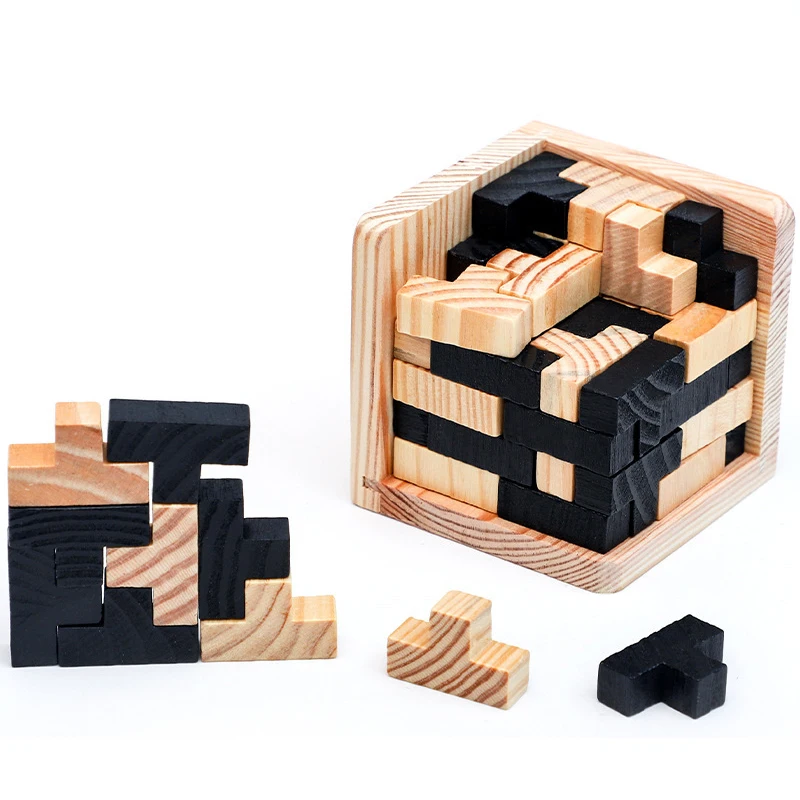 cubo mágico rompecabezas cuadrado de madera