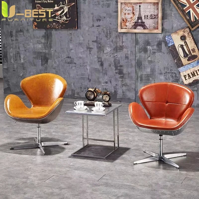 Living Room Chairs Classic Industrial Retro Aluminum Metal Lounge Fauteuils  De Salon Armchair Fauteuils Recliner Furniture