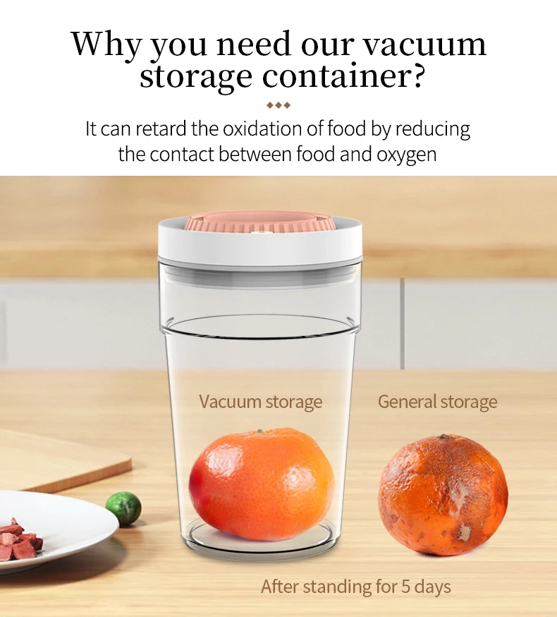 Portable Food Storage  Vacuum Containers,easy to Use,perfect for Vegetable, Fruit, Coffee Beans manufacture