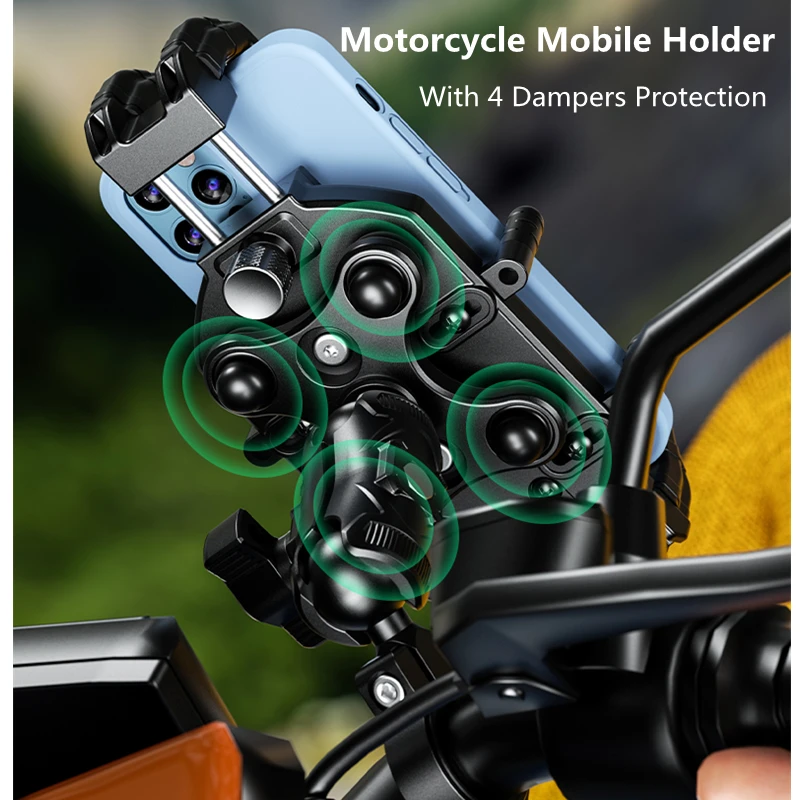 Держатель для телефона мотоциклетный с вибрацией и защитой от