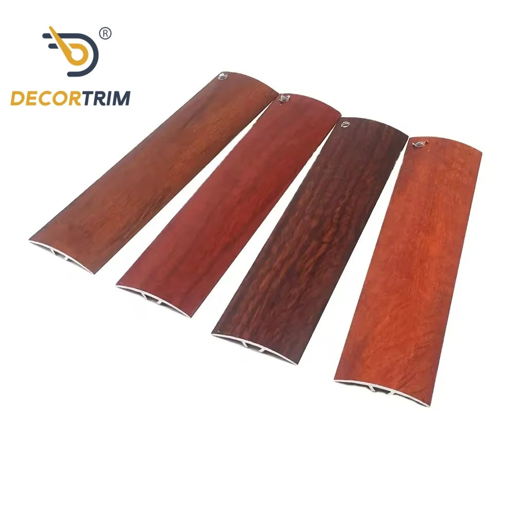 Floor Accessories Wooden Grain Flexible Flat Aluminum Metal Floor Transition Strip Floor Trim