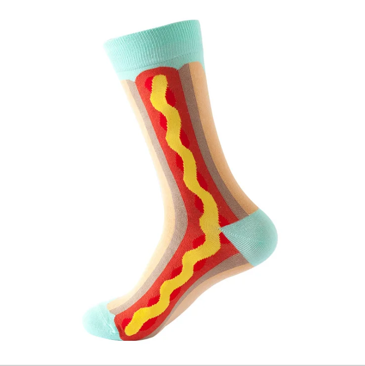 HF 2021 new tube socks  diamond pattern pure cotton fashion trend ins style cotton mid socks