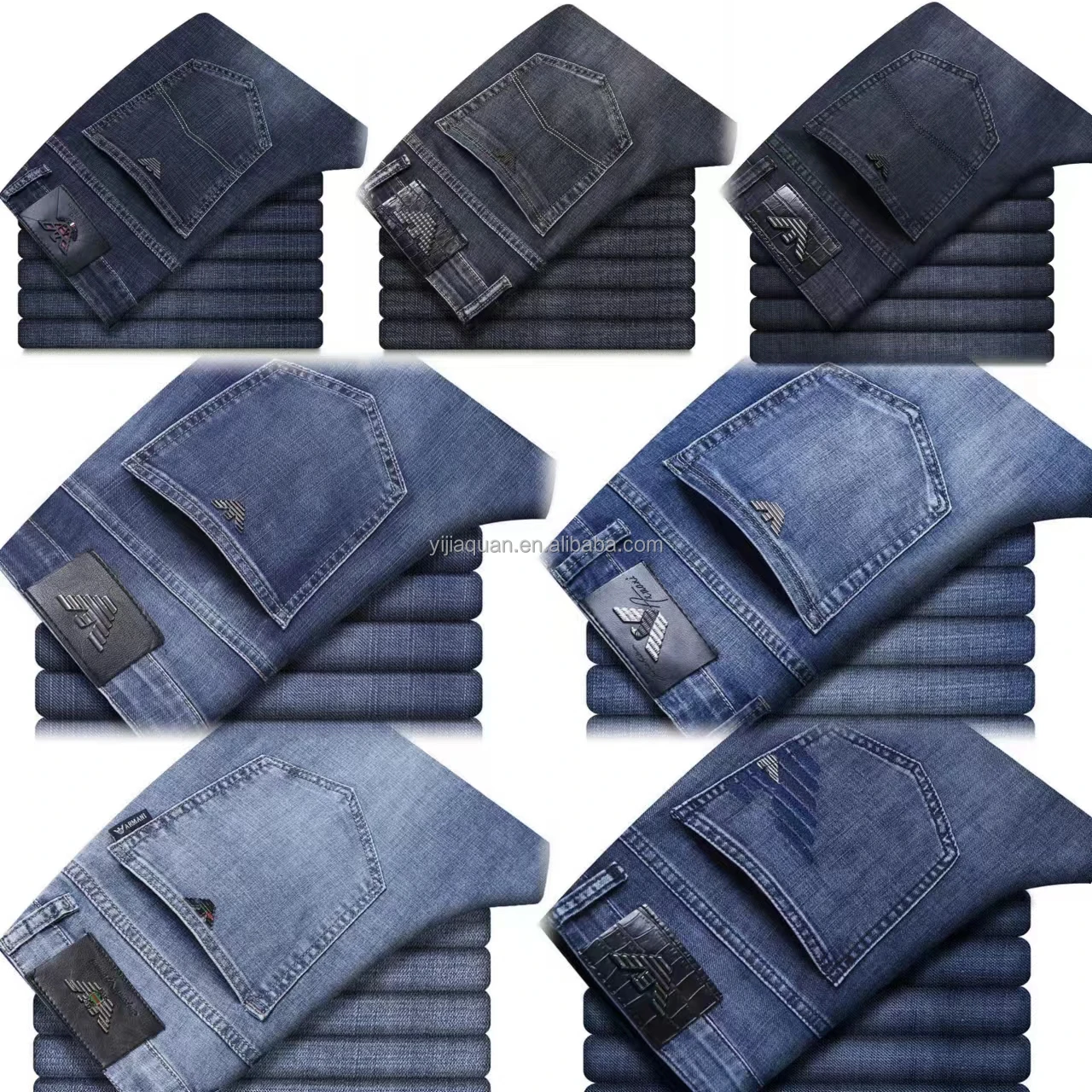 Clothing Stock Fashion Men's Jeans Dark Blue Stretch Material Clothing  Stock Ready for Sale Beyond Brand Clothing Wholesale