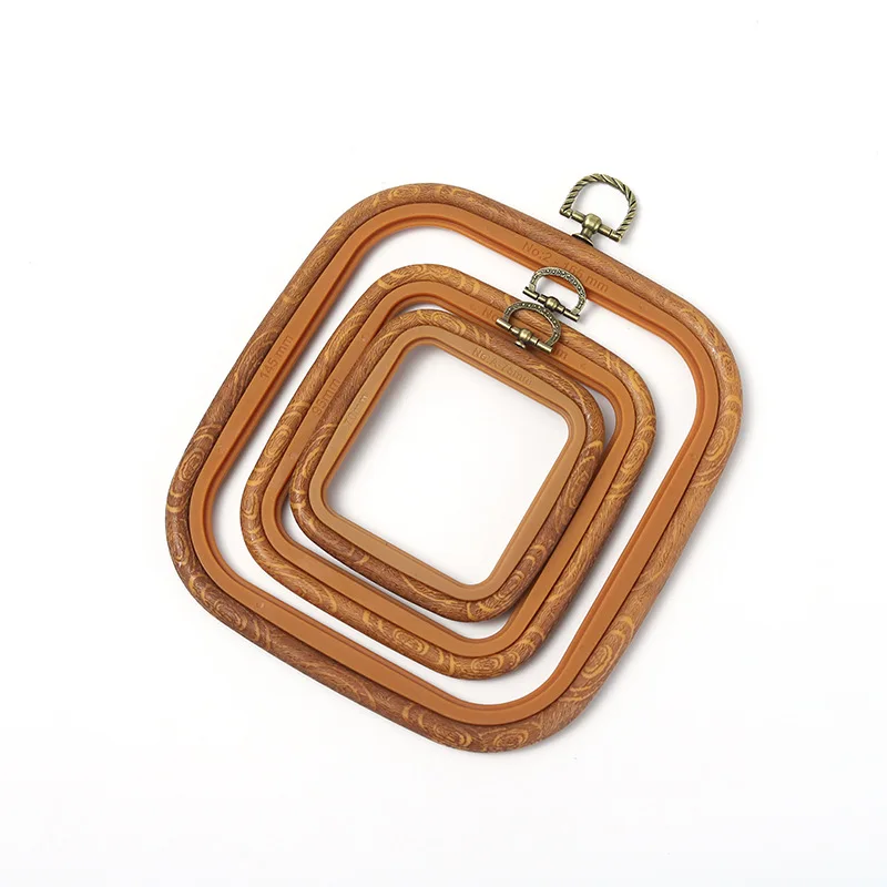 Plastic Retro Color Square Frame Embroidery Hoop Ring DIY Needlecraft Cross Stitch Machine Loop Hand Household Sewing Tools