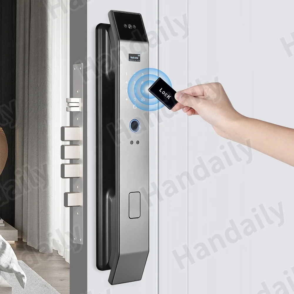 Factory Security TUYA WIFI 3D Face Recognition Fingerprint Smart Lock Keyless Intercom Digital Cerradura Inteligente Door Lock XF14S
