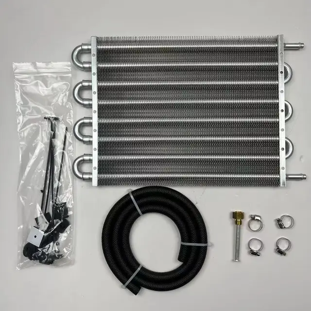 gearbox accessories retrofitted 8 Rows Universal Automatic Transmission Oil Cooler 6AN Manual Radiator Converter Kit