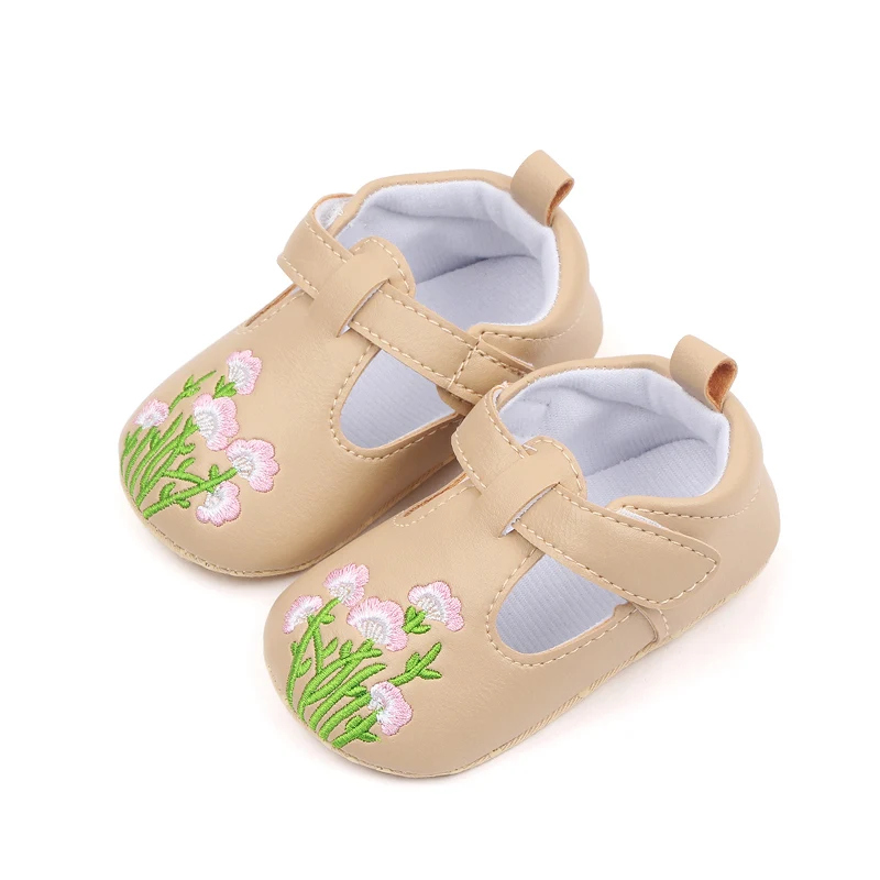 Spring and Autumn Baby Shoes Soft Soled Toddler Shoes for Girls 0-1 Year Old Baby Embroidered Princess Small Leather Shoes supplier