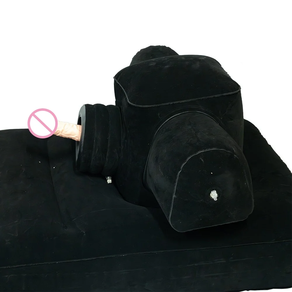 Inflatable Air Bed with Velvet Surface Dildo Masturbation Vagina Massager Adult Sex Toy Love Position Sofa Inflatable Bed Women