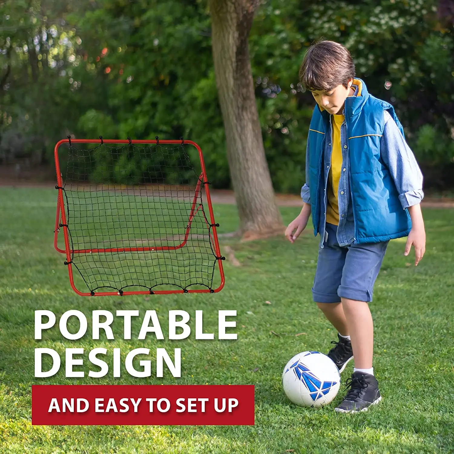 Portable Backyard Soccer Ball Rebounder,Perfect For Soccer Practice And