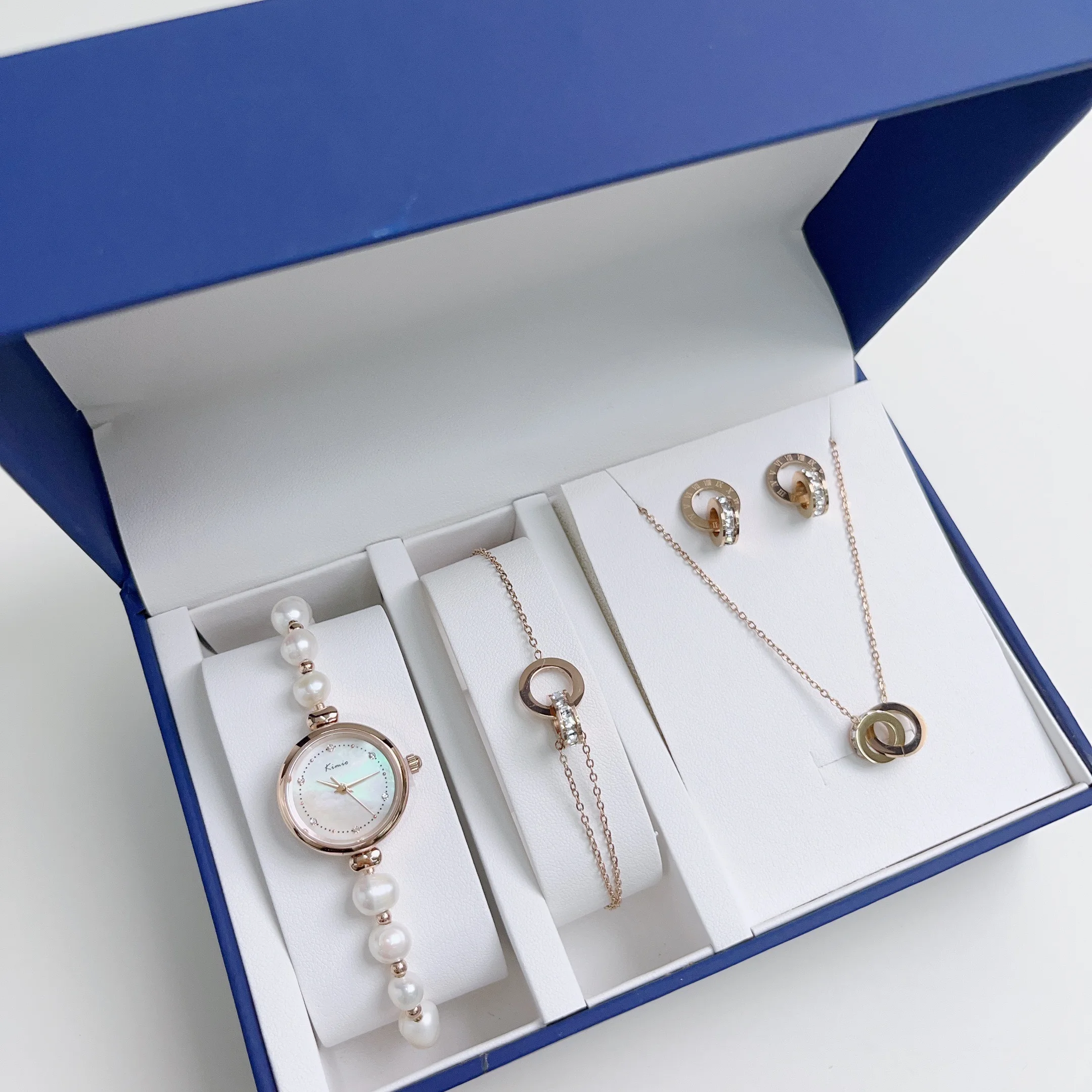 KIMIO K6553S Trendy Lady Pearl Crystal Bracelet Watch Waterproof Japan Quartz Women Watch Relogio Feminino