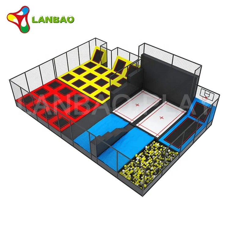 
 Океан тема гимнастика барабан крытый батут с защитной сеткой  