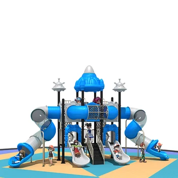 High quality multi functional children outdoor play area playground wholesale daycare kids plastic slide swing set