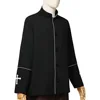 Black priest's coat with white trim