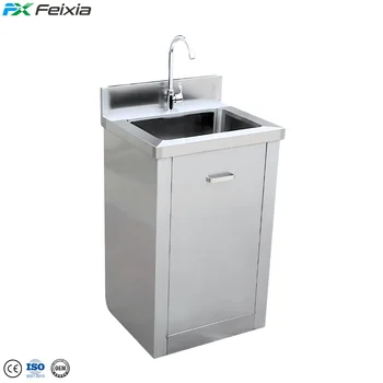 Self Contained Pedestal Portable Stainless Steel Commercial Medical Scrub Sink With Water Tank