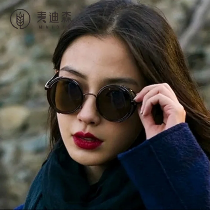 Old School Design Mirror Retro Punk Glasses Side Blinder Round Vintage Mens Sunglasses Steampunk Men
