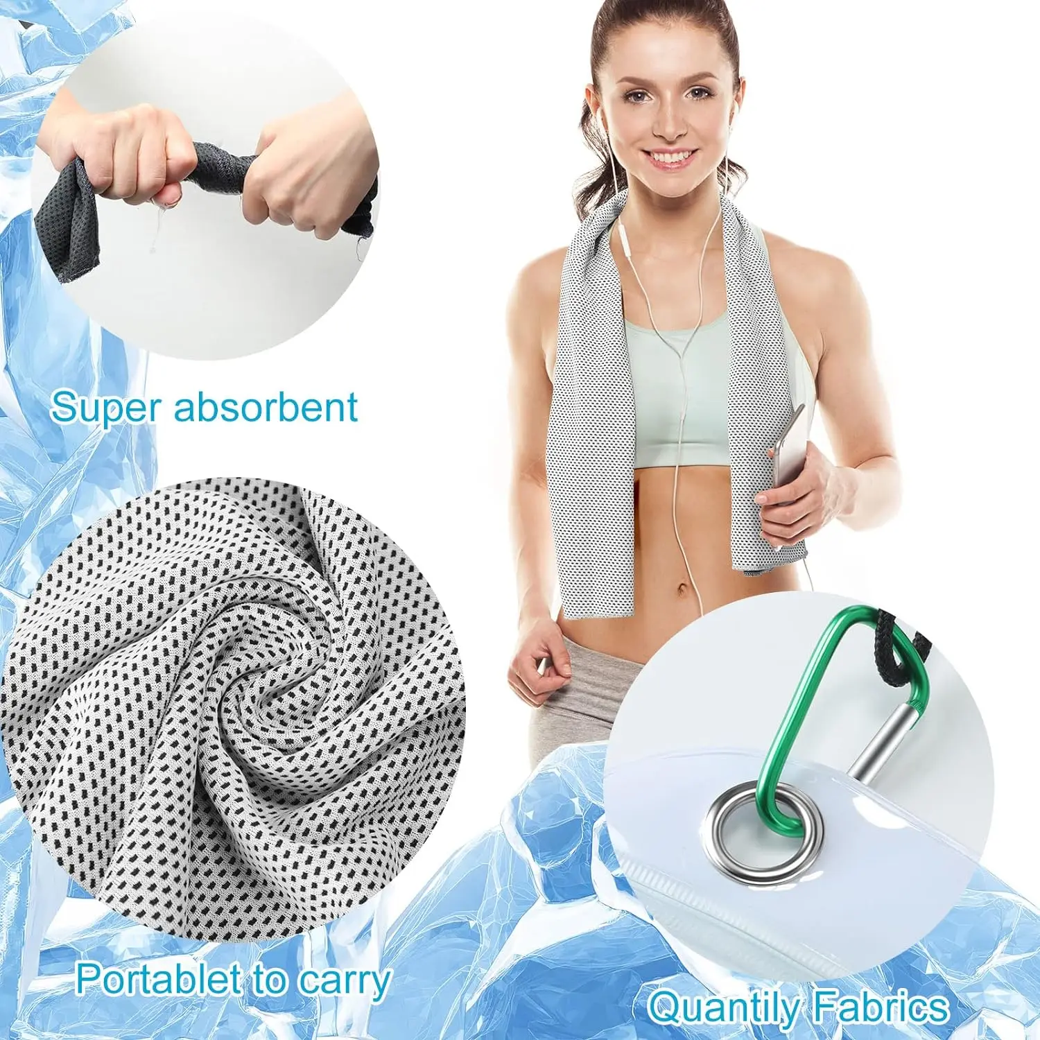 Custom Instant Cooling Microfiber Neck Towel Eco-Friendly Plain Style for Hot Weather Logo Imprinted Ice-Cold Effect manufacture