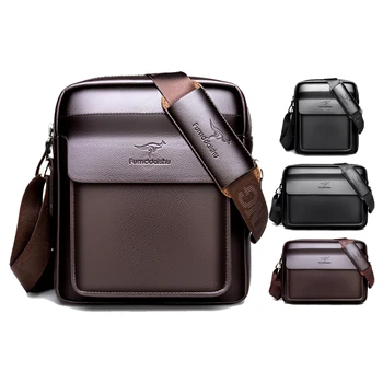 New Men's crossbody bag messenger bag PU Leather business travel Bag