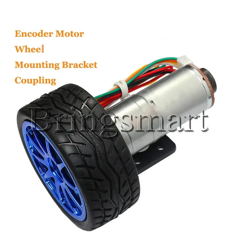 Bringsmart V Dc Electric Gear Motor With Hall Encoder Volt Engine V Gearbox With Wheel