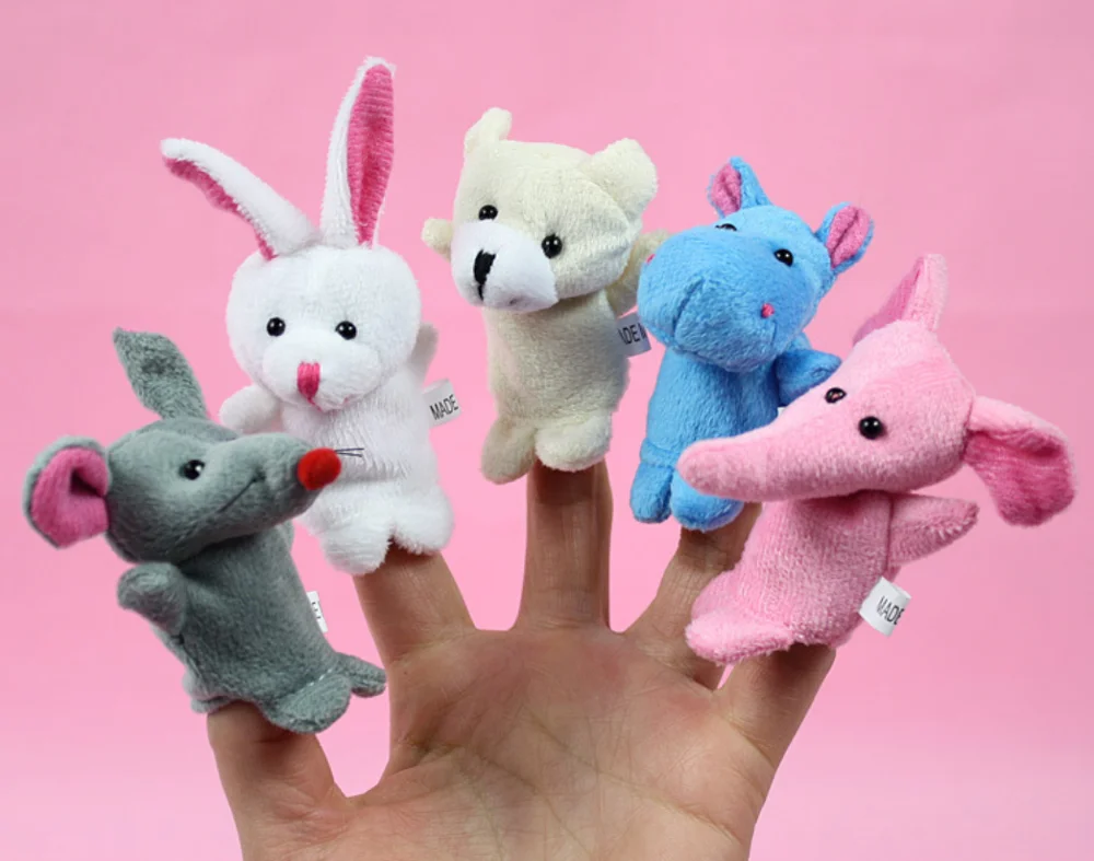 Custom Dinosaur Hummingbird Unicorn Plush Animal Gloves Finger Puppet Gloves Plush Toys