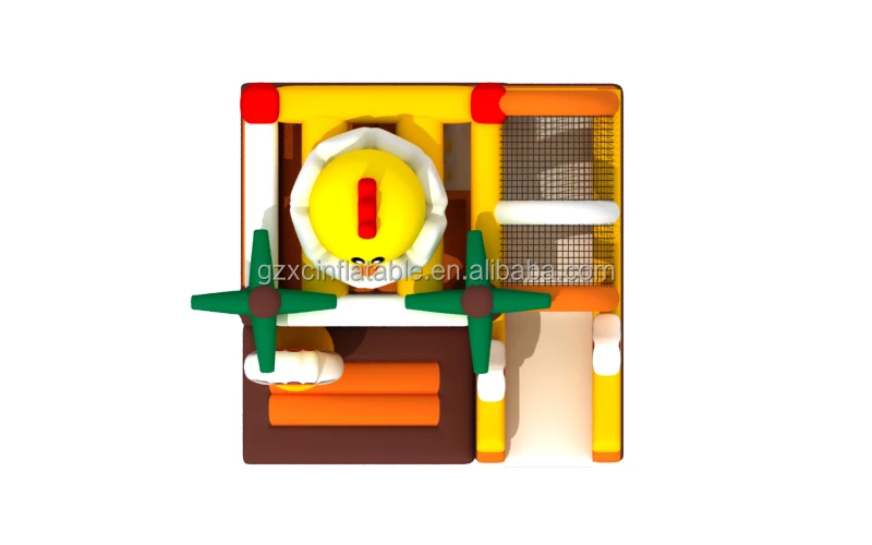 Digital Printing Chicken Cartoon Inflatable Combo Bouncy House With Slide and 3 Years Warranty