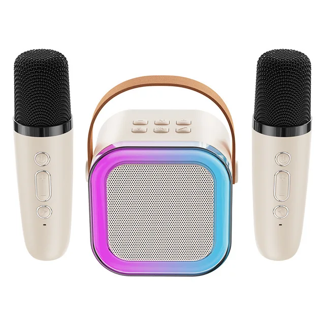 New Arrival Fashion Design Wireless Kid Karaoke BT Speaker with Microphone RGB Light
