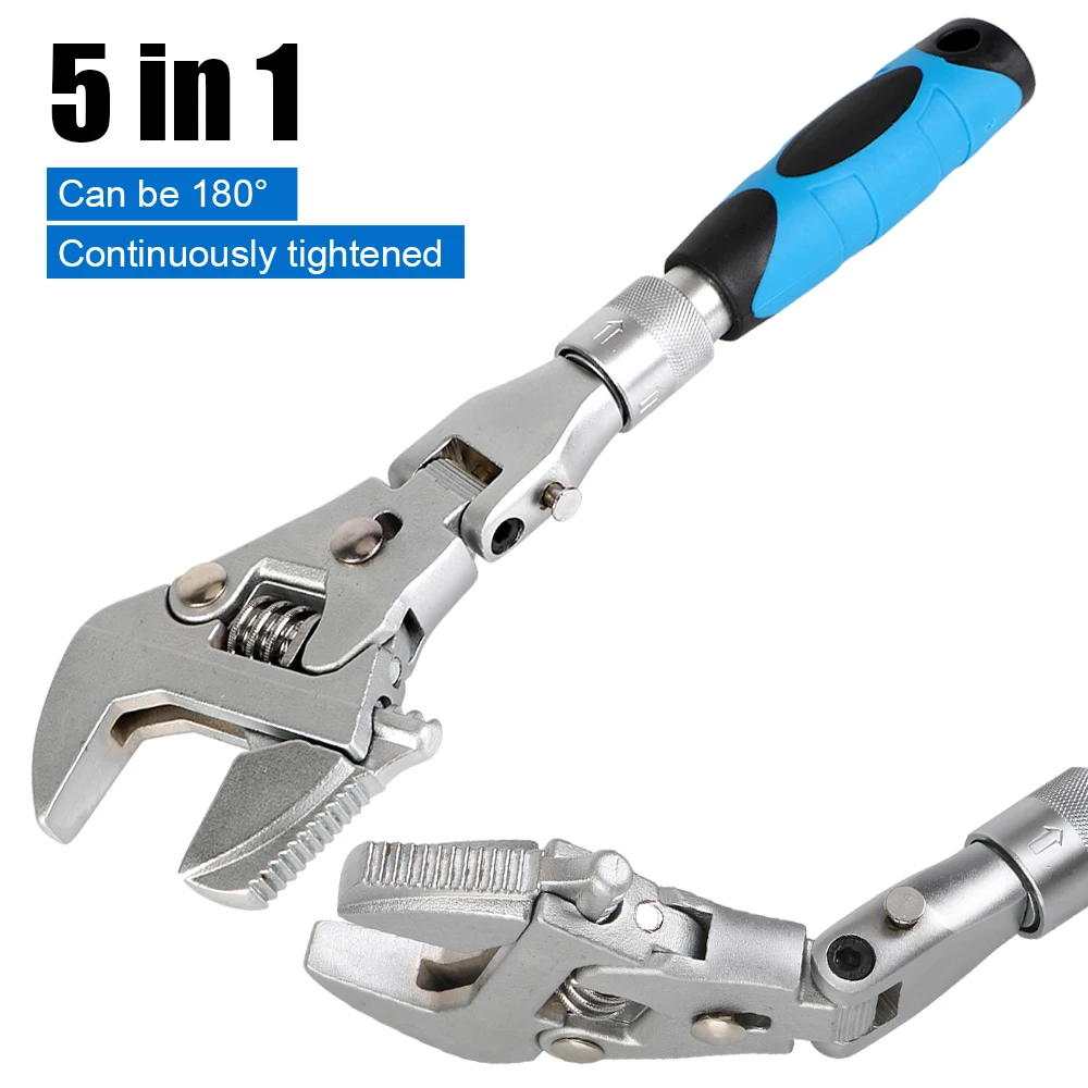 Flexible 10 Inches Chrome Vanadium Steel Metric Ratchet Wrench Handtools