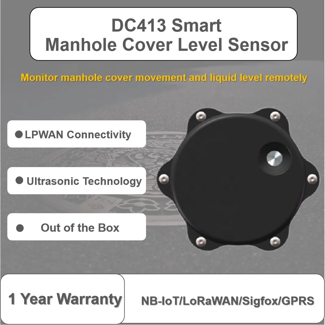 Dingtek Wireless IoT NB-IoT/Lorawan/Sigfox Manhole Cover Tilt Angle Sensors
