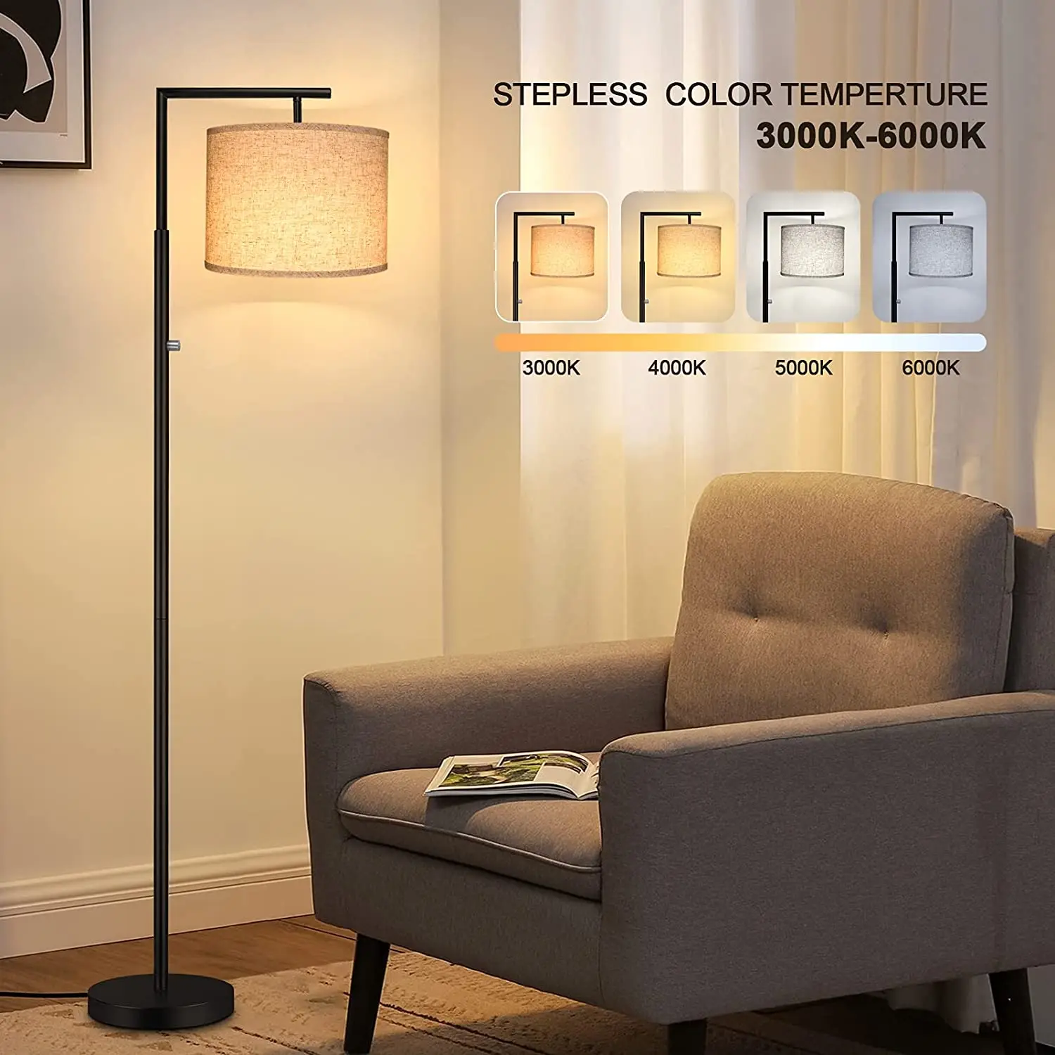 Modern Arc Vertical Floor Lamp Simple Decorative High Pole Floor Lamp