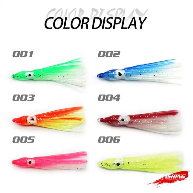3-Pack Glow-in-Dark Soft Octopus Squid Skirts – 4" Luminous Fishing Lures For Salmon, Cod, Bass