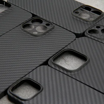 Slim Fit Ultra Thin Super Light Real Aramid Carbon Fiber Mobile Phone Case for iPhone 14 14 Pro 13 Pro Max Aramid fiber Case