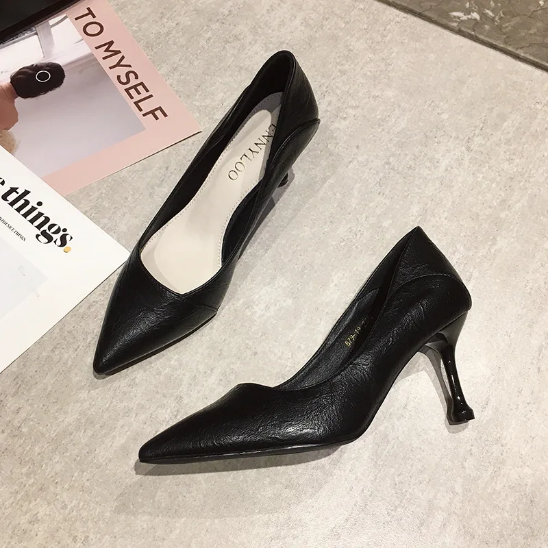 Aerosoles Women's Shoes Size 9 Black Soft Leather 2” Heels Slip On  Comfortable - Helia Beer Co