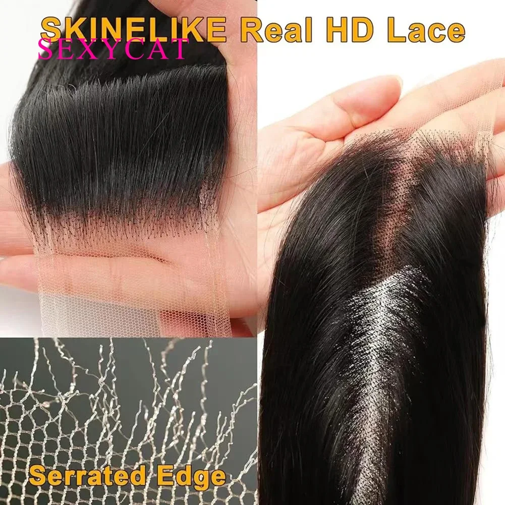2x6 Lace Closure Straight Human Hair Pre Plucked Skinlike Real Swiss Lace Invisible_voghion.com