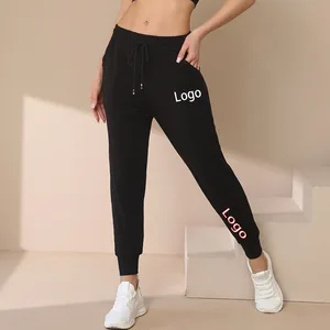 Custom Logo Women's Loose  Training Pants Drawstring Pockets Breathable Leggings High Elasticity Gym Fitness Outdoor Sports Wear