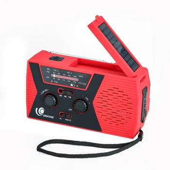 Amazon hot sale solar power hand crank emergency dynamo AM FM NOAA weather Radio with reading lamp and 2000mah charger