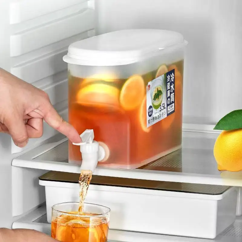 CX400 Refrigerator Drink Dispenser with Faucet Lemonade Juice Teapot Plastic Cold Kettle with Tap