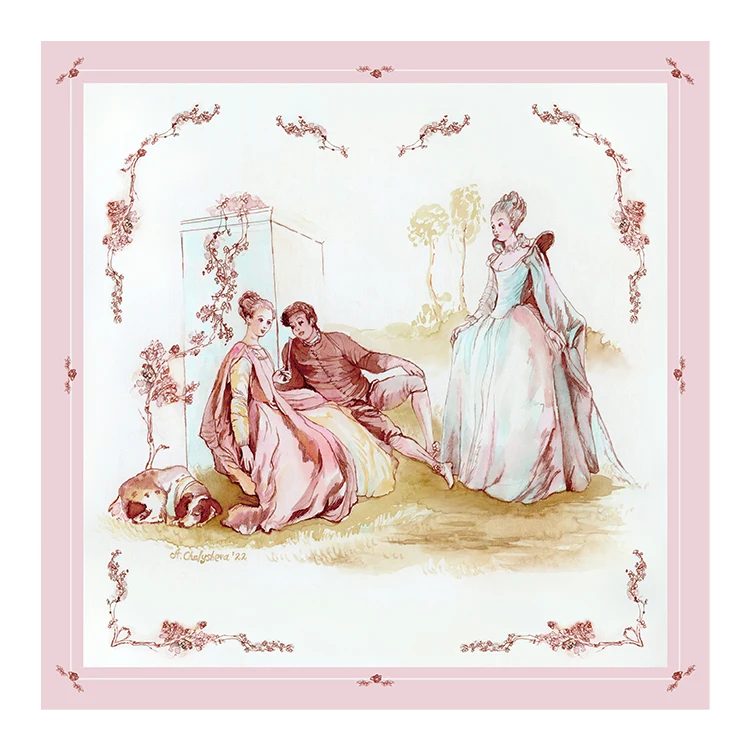 Квадратные шелковые шарфы с цифровой печатью на заказ, 100% шелковый шарф